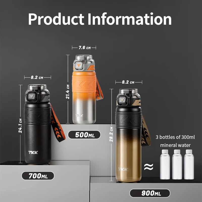 TKK Thermal Keeper Bottle showing 900ml, 700ml and 500ml size options